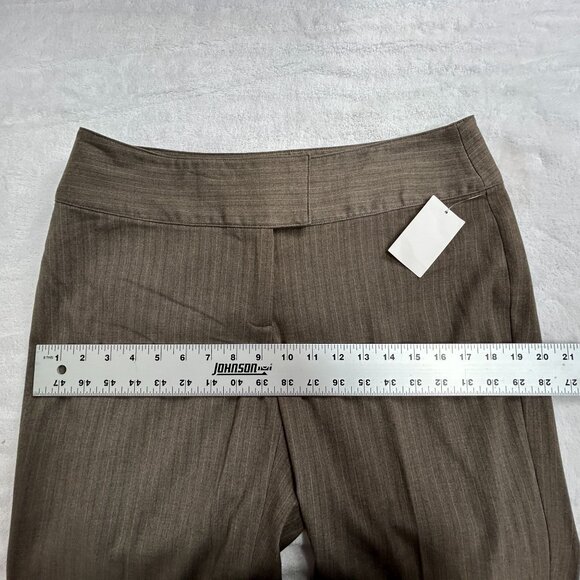CAbi Womens Camel Trouser Pants Size 10 Brown Pinstripe Stretch Style 195 New - Picture 8 of 12